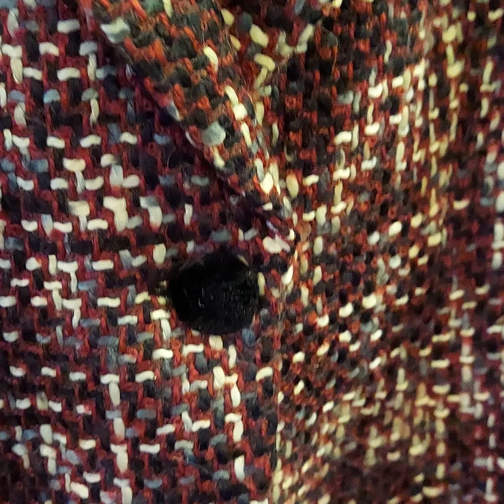 Emma James Petite red white tweed single breasted blazer Size 10P - Picture 3 of 9